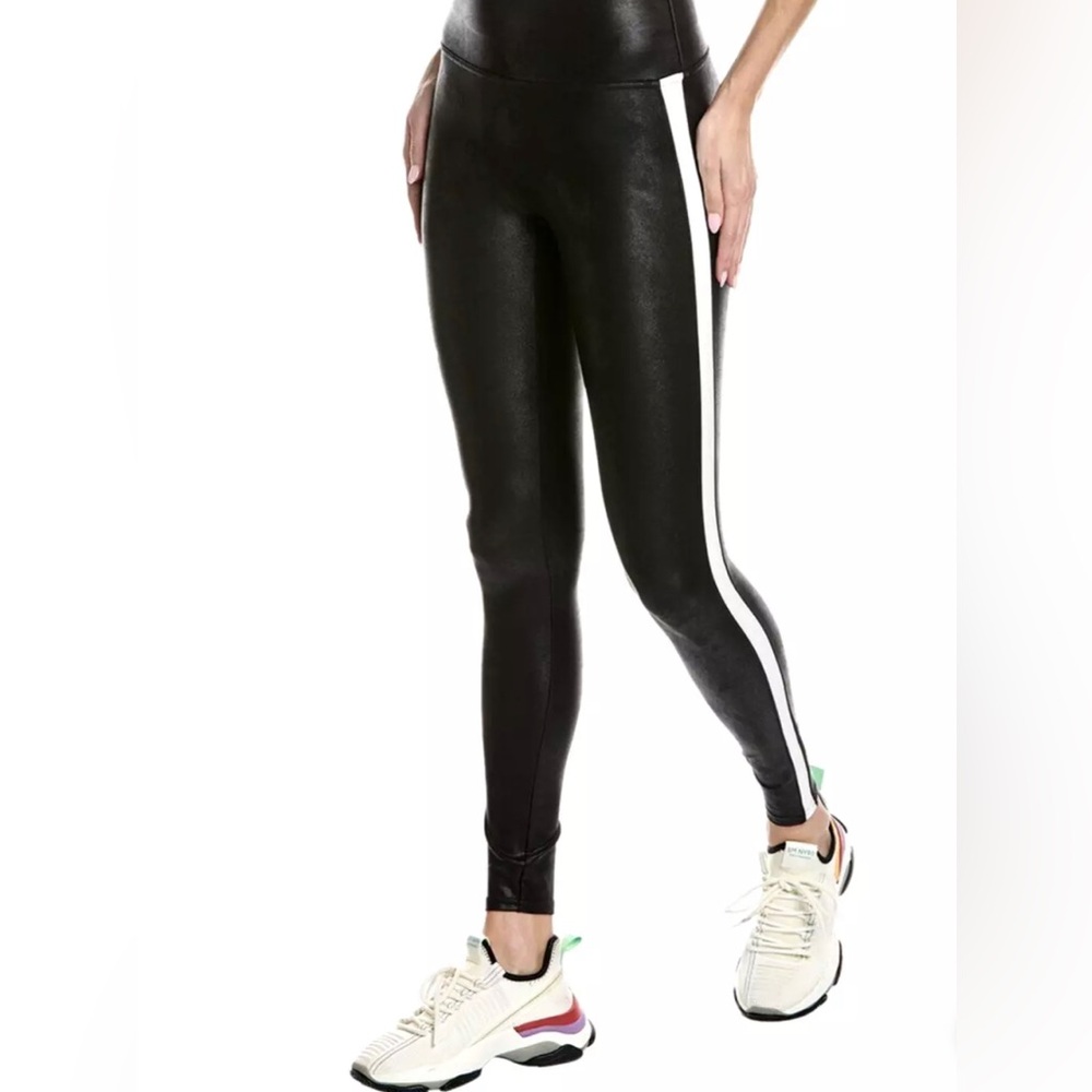 SPANX Faux Leather Striped Legging